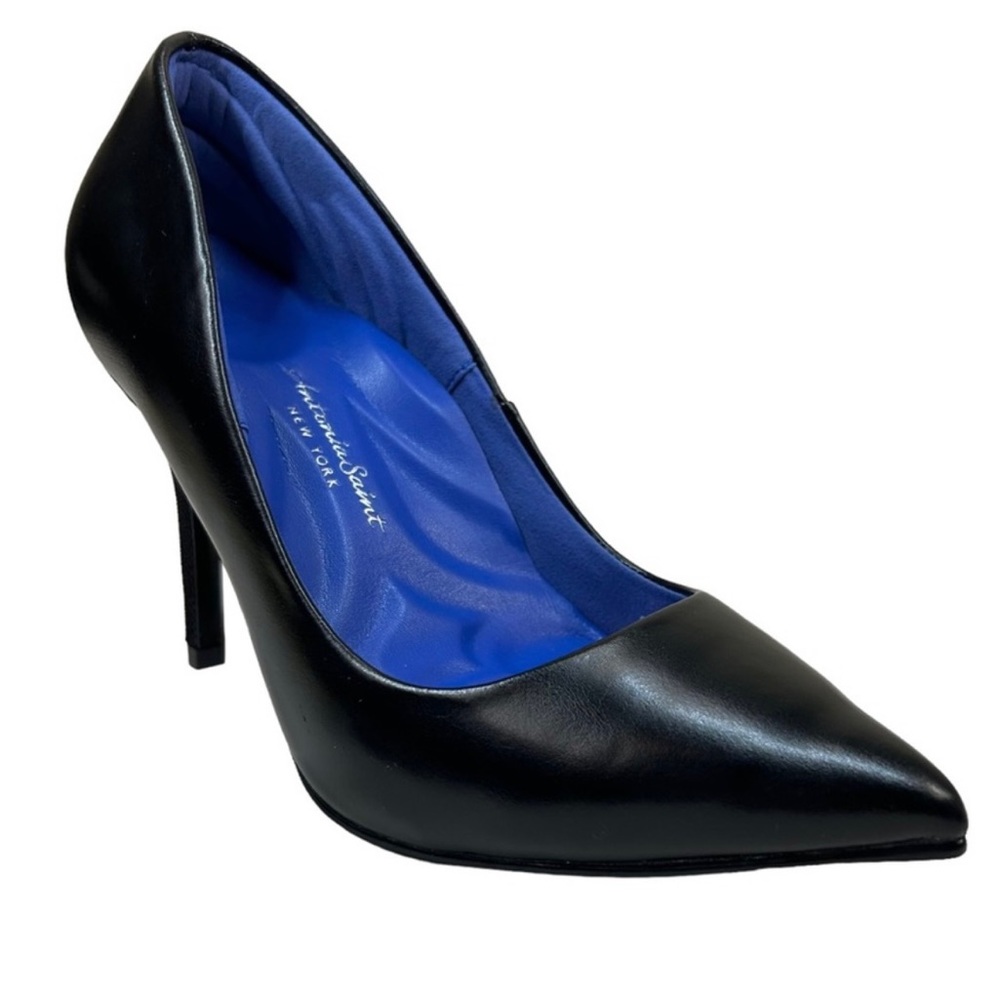 Antonia Saint Victoria Black Heels Pumps 7.5 Contoured Support Pointed Toe